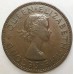 NEW ZEALAND 1955 . ONE 1 PENNY . ERROR . PLANCHET FLAW